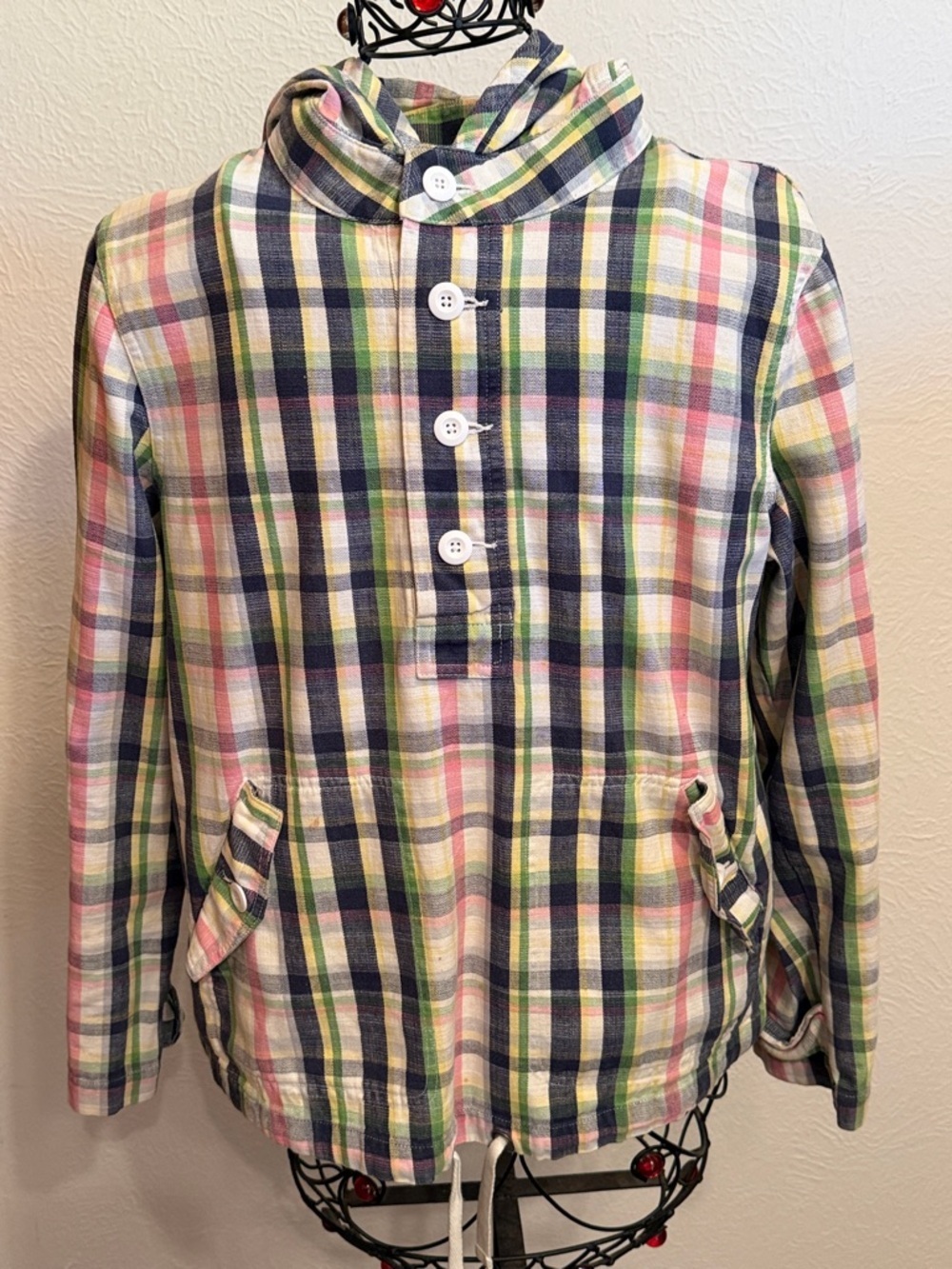 🌈🌈🌈BOGOHO🌈🌈🌈Ladies Merona Plaid Pullover Hooded Shirt - Multicolor-Medium
